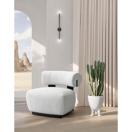 Manhattan Comfort Bartow Accent Chair in Ivory and Black AC017-IB